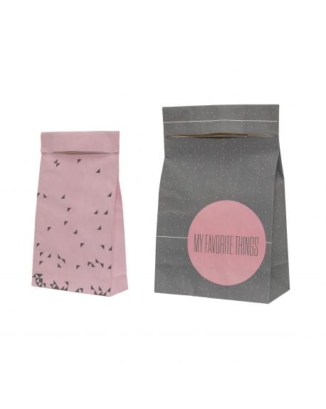 Bloomingville - Paper Gift Wrapping - Pink & Grey - Set of 2