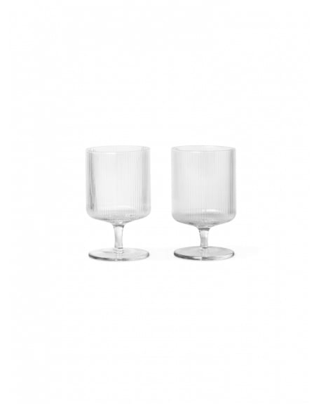 FERM LIVING - Verres à vin Ripple - Pack de 2