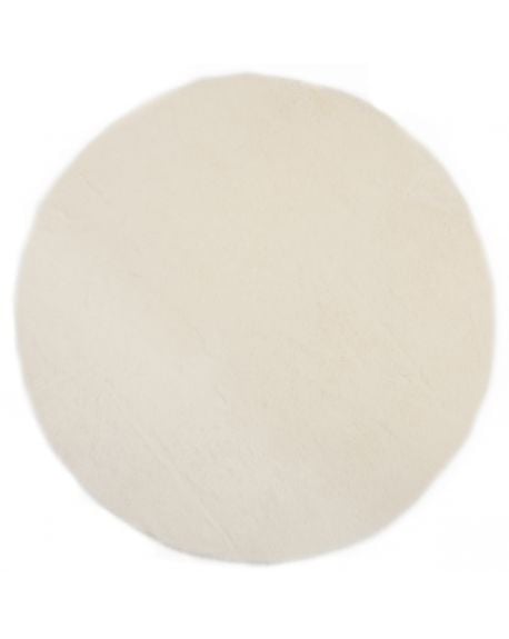 PILEPOIL - ROUND RUG IN FAKE FUR - White Circle