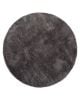 PILEPOIL - Tapis rond en fausse fourrure - Gris foncé