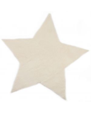 PILEPOIL - Tapis étoile en fausse fourrure - Blanc