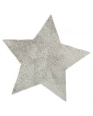 PILEPOIL - STAR RUG IN FAKE FUR - Light grey Circle (Arsenic)