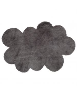 PILEPOIL - CLOUD RUG IN FAKE FUR - Dark grey Circle / 2 sizes