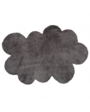 PILEPOIL - Tapis nuage en fausse fourrure - Gris foncé - 2 dimensions au choix