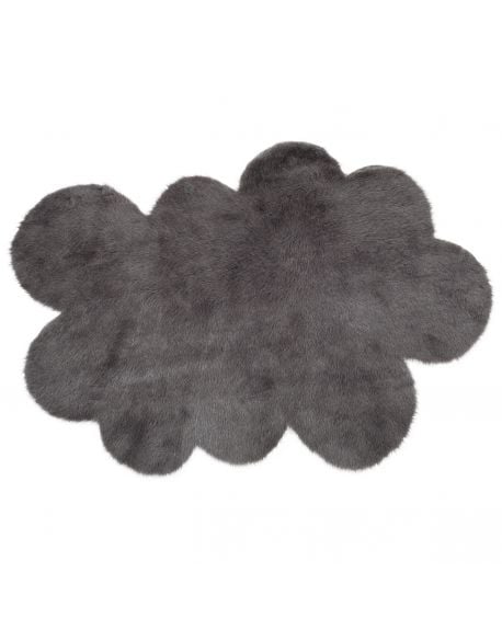 PILEPOIL - CLOUD RUG IN FAKE FUR - Dark grey Circle / 2 sizes