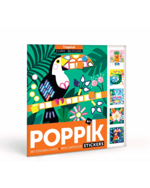 Poppik - Cartes Stickers Tropical - Pack de 6
