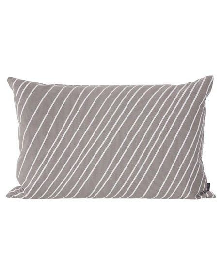 FERM LIVING - Coussin rayé - Gris et Blanc