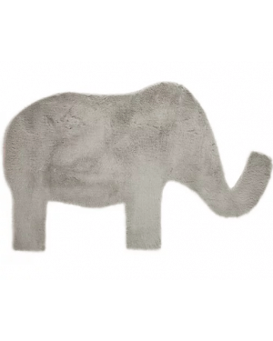 PILEPOIL - Tapis éléphant en fausse fourrure - Gris clair