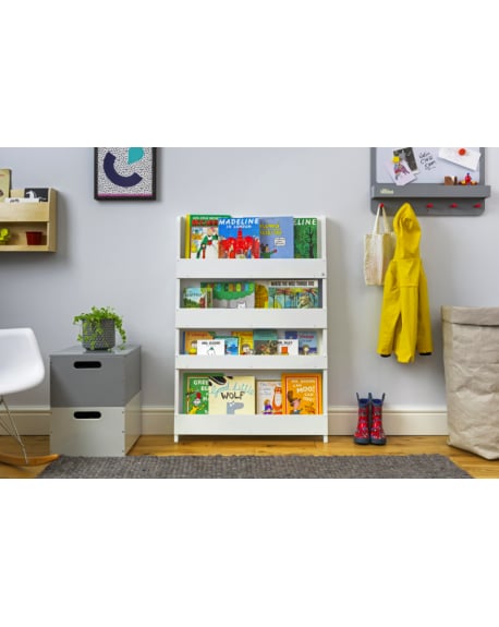 Tidy Books - Bibliothèques fonctionnelle en bois - Multi-compartiments - Blanc