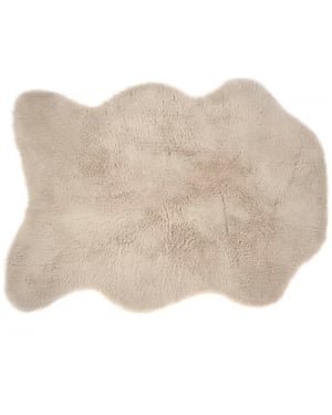 PILEPOIL - Tapis effet peau en fausse fourrure - Gris clair