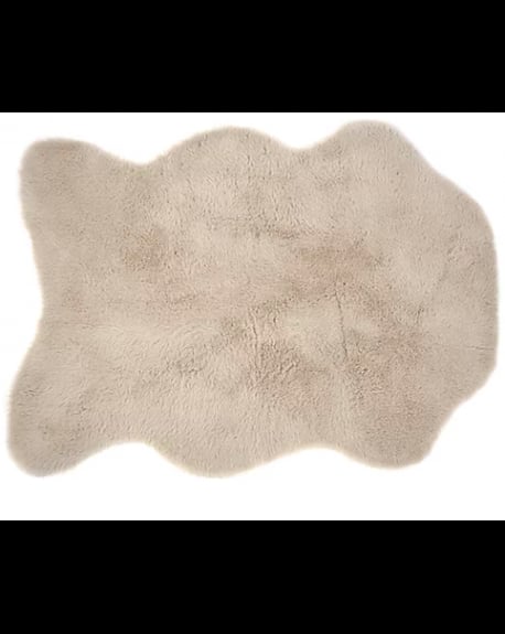 PILEPOIL - Tapis effet peau en fausse fourrure - Gris clair