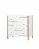 Oliver Furniture - Commode à langer 4 tiroirs - Blanc/Chêne