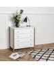 Oliver Furniture - Commode à langer 4 tiroirs - Blanc/Chêne
