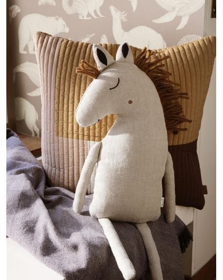 FERM LIVING - Coussin Safari Cheval - Beige