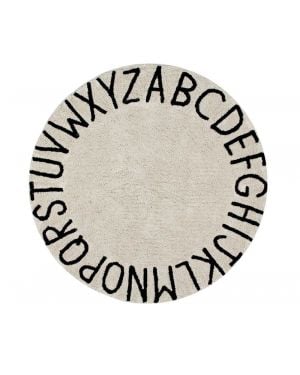 LORENA CANALS - Washable Rug Round ABC Natural - Black - Ø150