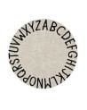 LORENA CANALS - Washable Rug Round ABC Natural - Black - Ø150