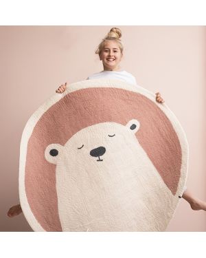 MUSKHANE - ROUND RUG IN FELT - PASU GRIZZLY - PINK