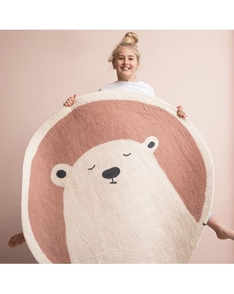 MUSKHANE - ROUND RUG IN FELT - PASU GRIZZLY - GREY
