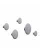 MUUTO -THE DOTS - Set of 5 wall hooks - Grey