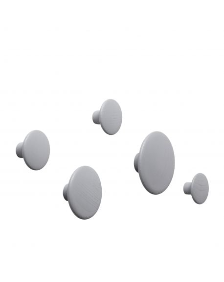MUUTO - THE DOTS - Ensemble de 5 patères - Gris