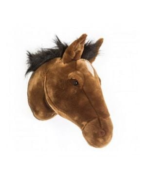 WILD & SOFT - Trophée en peluche - Tête de Cheval noir