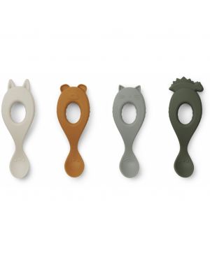 Liewood - Liva silicone spoon 4-pack - Hunter green mix