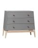 LEANDER Commode LUNA, Gris/Chêne