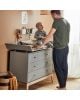 LEANDER Commode LUNA, Gris/Chêne