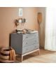 LEANDER Commode LUNA, Gris/Chêne