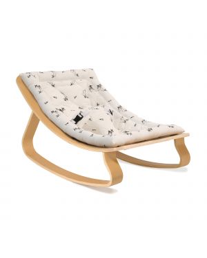 CHARLIE CRANE - Baby Rocker Levo in Beech with Rose in April Fawn Cushion