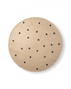 FERM LIVING - Tapis en jute - Triangle noir