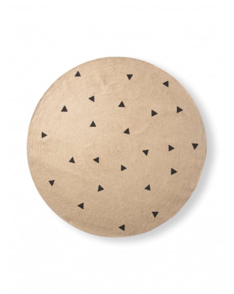 FERM LIVING - Tapis en jute - Triangle noir