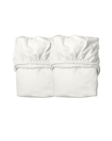 LEANDER- Lot de 2 draps housse - 60 x 120 cm - Blanc