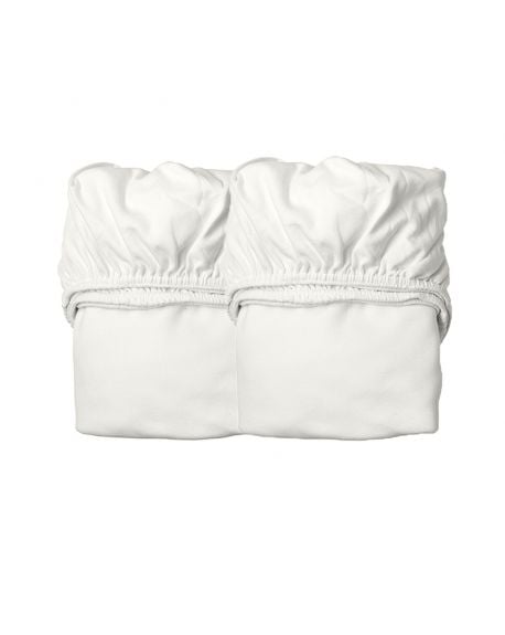 LEANDER - Set of 2 Fitted Sheets - 60 x 120 cm - White