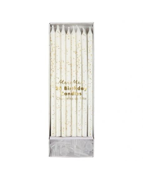 Meri Meri - Bougies à paillettes Dorées - (set of 24)