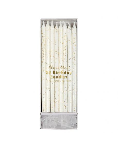 Meri Meri - Gold Glitter Candles (set of 24)