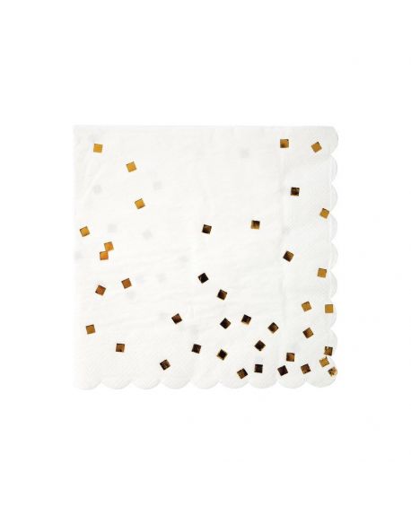 Meri Meri - Gold Square Confetti Large Napkins - set of 16