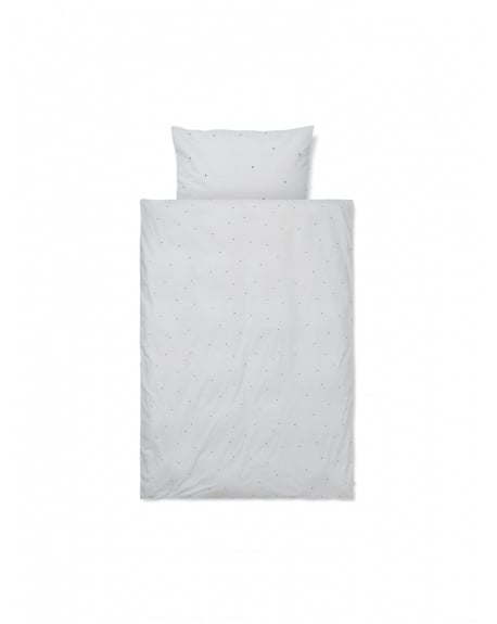 Ferm LIVING KIDS - Dot Embroidery Bedding Baby - Light Grey