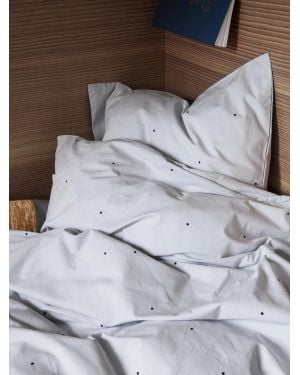 FERM LIVING KIDS - Parure de Lit Junior Points brodés - Gris Clair