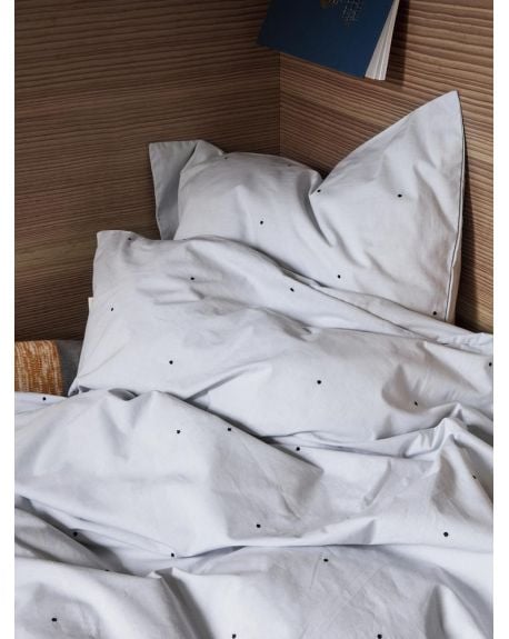 FERM LIVING KIDS - Parure de Lit Junior Points brodés - Gris Clair