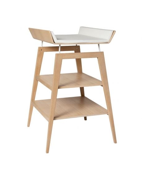 LEANDER - Table à langer Linea Hêtre - avec matelas en mousse