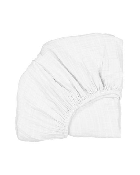 CHARLIE CRANE - White Fitted Sheet for KIMI baby bed