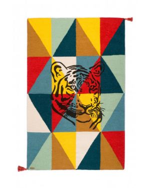 VARANASSI - Arlequin Tigre Blue Rug