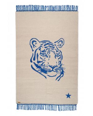 VARANASSI - Tapis Tigre Pop - Bleu Canard - 100 x 150 cm