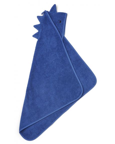 Liewood - Albert Hooded Towel - Doll - Dino/surf blue