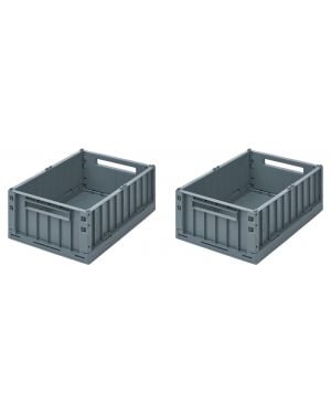 Liewood - Weston Storage Box M 2 pack - Whale blue