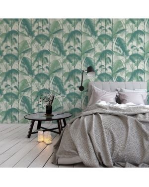 Cole & Son - Papier peint - Palm Jungle - bleu sarcelle et viridian