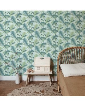 Cole & Son - Papier peint - Palm Jungle - Bleu Vert