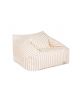 Nobodinoz - Fauteuil pouf - chelsea - taupe stripes natural