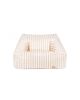 Nobodinoz - Fauteuil pouf - chelsea - taupe stripes natural
